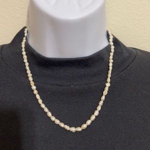 White rice pearl necklace